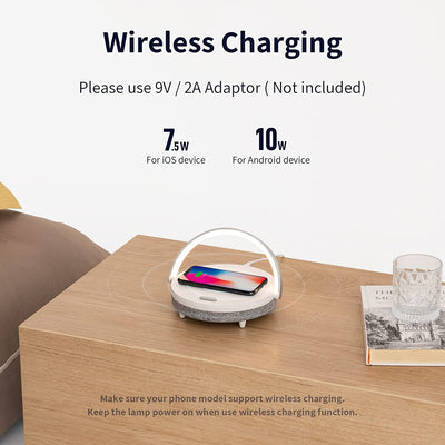 EZVALO 3 in 1 Wireless Charger, Bluetooth Speaker, Light